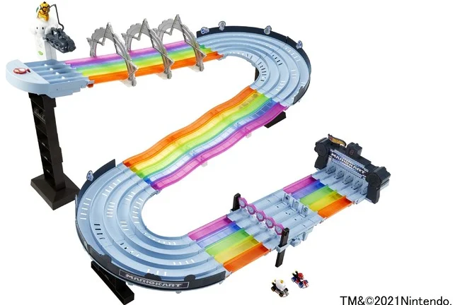 マテル・インターナショナル株式会社 大人気任天堂の「マリオカート」シリーズの世界をホットウィールで完全再現!迫力満点!ゲームさながらのコースを楽しめる「ホットウィール マリオカート レインボーロード」8月下旬より順次発売