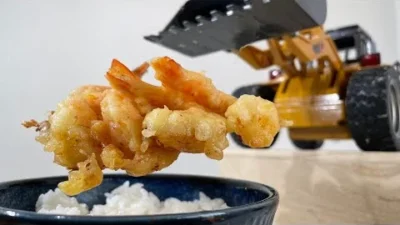 ラジコン料理☆らじくっく☆Radio Control Cooking Channel　ラジコンだけで「エビ天丼」を作った末路【ラジコン料理】