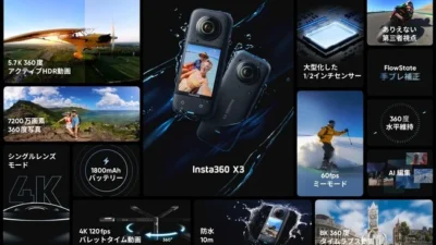 株式会社セキド　あらゆる撮影を実現する進化した小型360度カメラ「Insta360 X3」のお得なオリジナルセットを販売開始