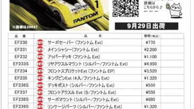 KYOSHO RC Information　1/12 4WD レーシングカー ファントム EP 4WD Ext スペアパーツ 新登場