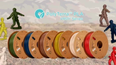 株式会社サンステラ　Polymaker社製のマットPLAフィラメント【PolyTerra™PLA】新色1kgアーミーシリーズ６色を発売