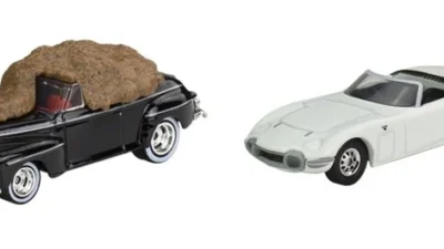 マテル・インターナショナル株式会社　ホットウィール レトロエンターテイメント「バック・トゥ・ザ・フューチャー – フォード スーパー DE LUXE」「007は二度死ぬ – トヨタ 2000GT ロードスター」2023年4月中旬より発売