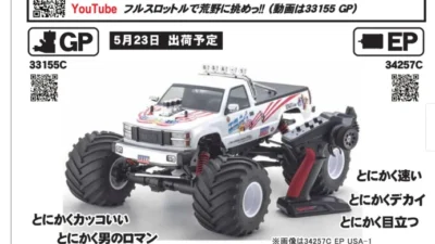 KYOSHO RC Information　1/8スケール ラジオコントロール モンスタートラック USA-1 GP ＆ EP 再入荷を発表