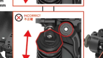 3Racing　CERO-SPORT M-chassis（FWD）のフロントショックアブソーバー取り付けについての注意点を公表
