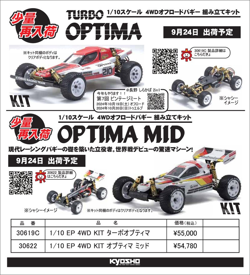 KYOSHO RC Information ビンテージバギー ターボオプティマ ＆ オプティマミッドの再入荷を発表 - らじつう - ラジコン通信