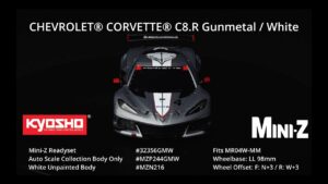 KYOSHO CORPORATION 　■KYOSHO MINI-Z RWD CHEVROLET® CORVETTE® C8.R Gunmetal / White