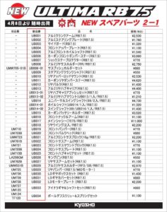 KYOSHO RC Information　1/10 電動オフロードカー アルティマ RB7.5用 スペアパーツ 新発売を発表