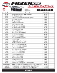 KYOSHO RC Information　FAZER D2用 スペア ＆ オプションパーツを発表