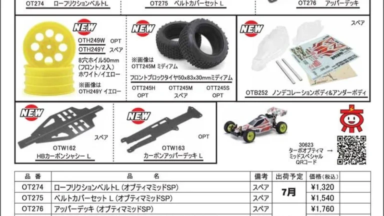 KYOSHO RC Information　ターボオプティマミッドスペシャル用 スペア ＆ オプションパーツを発表