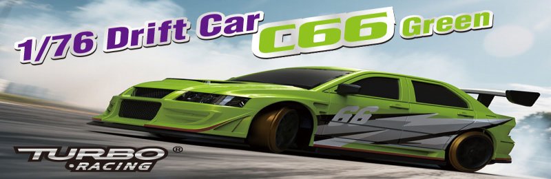 株式会社ハイテックマルチプレックスジャパン　TURBO RACING　「1/76 C66 Green Drift Car」を発表