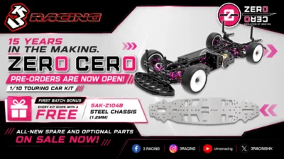 3Racing 新型ハイエンドツーリングカー「ZERO CERO」のグローバル販売開始を発表。