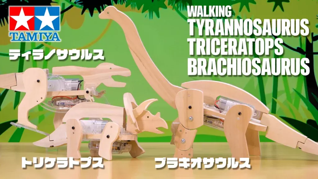 TAMIYA INC Youtube Channel 　■TAMIYA Walking Tyrannosaurus/Triceratops/Brachiosaurus タミヤ ティラノサウルス工作セット/トリケラトプス工作セット/ブラキオサウルス工作セット