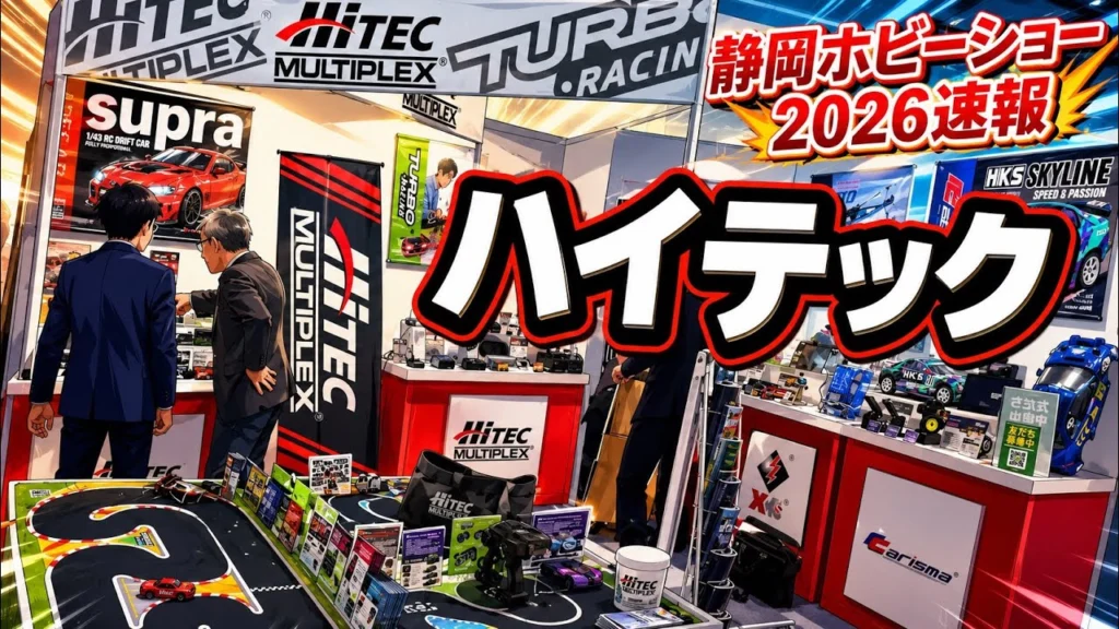 すだぴょんRCチャンネル　■【静岡ホビーショー2026速報】ハイテックブース　カリスマ・ターボレーシング他