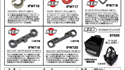 KYOSHO RC Information　インファーノ MP11用 オプションパーツとKYOSHO ピットバック再入荷を発表。